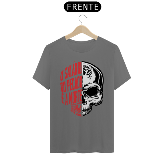 Camiseta estonada - caveira Rm 6:23