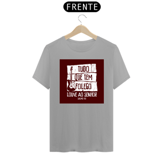 Nome do produto Camiseta masculina básica - Tudo que te folego - arte vermelha