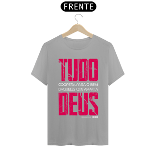 Nome do produto Camiseta masculina básica - Tudo coopera para o bem - arte vermelha
