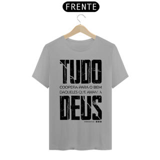 Nome do produto Camiseta masculina básica - Tudo coopera para o bem - arte preta