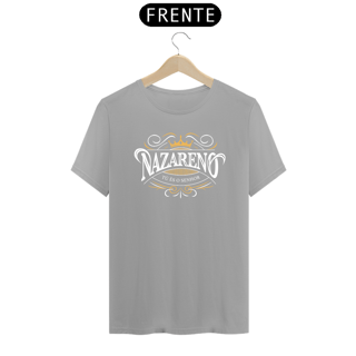 Nome do produto Camiseta masculina básica - Nazareno - arte branca e dourada