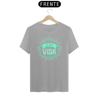 Nome do produto Camiseta masculina básica - Jesus minha vida - arte verde