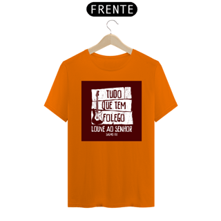 Nome do produto Camiseta masculina básica - Tudo que te folego - arte vermelha