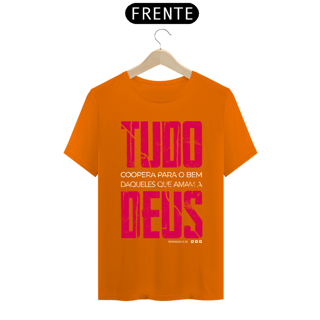 Nome do produto Camiseta masculina básica - Tudo coopera para o bem - arte vermelha