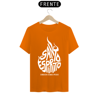 Nome do produto Camiseta masculina básica - Santo Espírito - arte branca