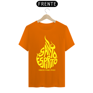 Nome do produto Camiseta masculina básica - Santo Espírito - arte amarela