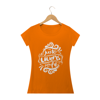 Nome do produto Camiseta feminina básica - O justo viverá pela fé 