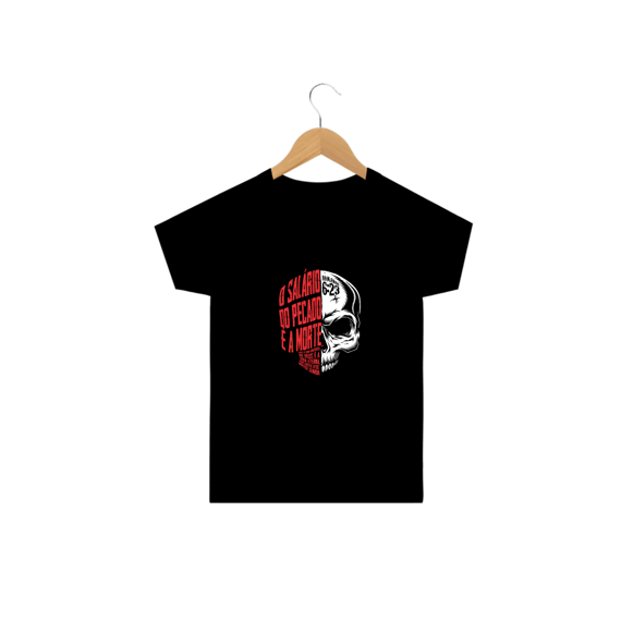 Camiseta infantil básica - caveira Rm 6:23