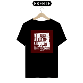 Nome do produto Camiseta masculina básica - Tudo que te folego - arte vermelha