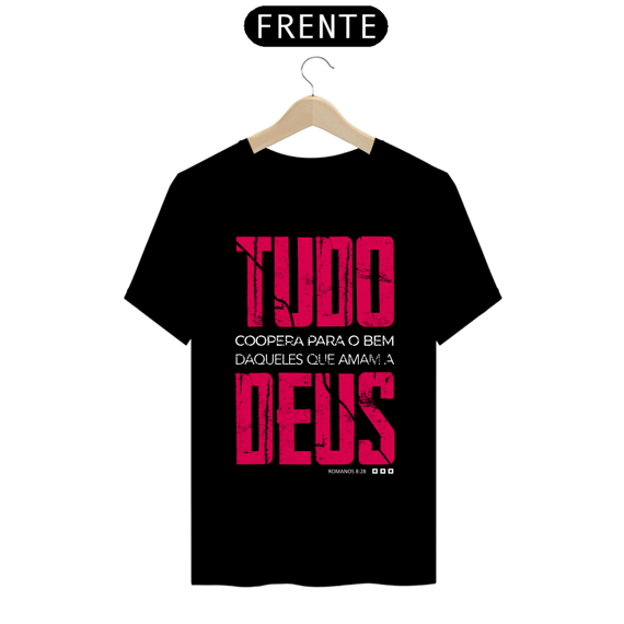 Camiseta masculina básica - Tudo coopera para o bem - arte vermelha