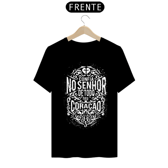Camiseta masculina básica - Confia no Senhor - arte branca