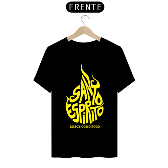Camiseta masculina básica - Santo Espírito - arte amarela