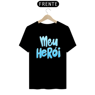 Camiseta masculina básica - dia dos pais - meu herói - arte azul