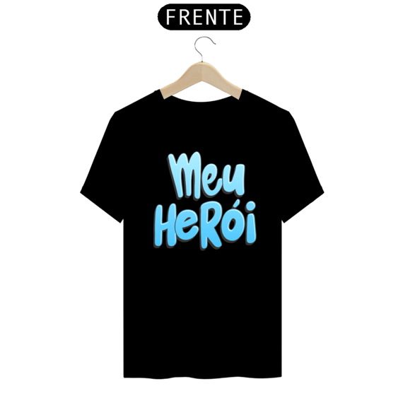 Camiseta masculina básica - dia dos pais - meu herói - arte azul