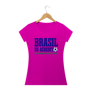 Nome do produto Camiseta feminina básica - Brasil eu acredito