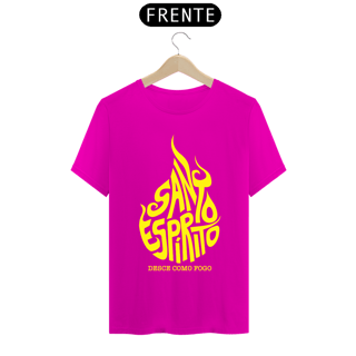 Nome do produto Camiseta masculina básica - Santo Espírito - arte amarela