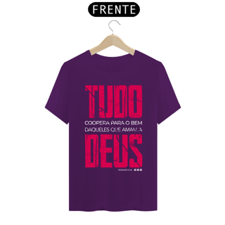 Nome do produto Camiseta masculina básica - Tudo coopera para o bem - arte vermelha