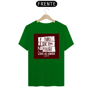 Nome do produto Camiseta masculina básica - Tudo que te folego - arte vermelha