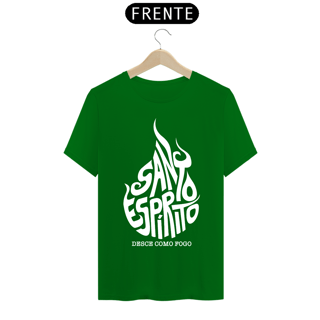 Nome do produto Camiseta masculina básica - Santo Espírito - arte branca