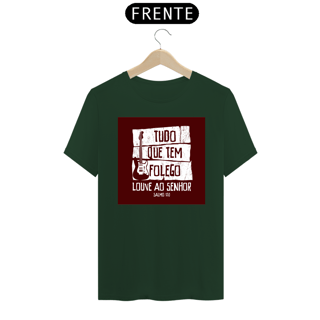 Nome do produto Camiseta masculina básica - Tudo que te folego - arte vermelha