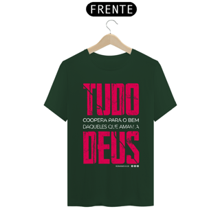Nome do produto Camiseta masculina básica - Tudo coopera para o bem - arte vermelha