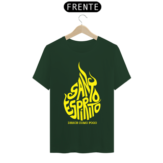 Nome do produto Camiseta masculina básica - Santo Espírito - arte amarela