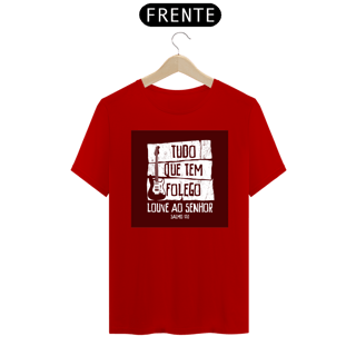 Nome do produto Camiseta masculina básica - Tudo que te folego - arte vermelha