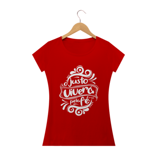 Nome do produto Camiseta feminina básica - O justo viverá pela fé 