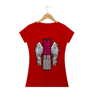 Nome do produto Camiseta feminina básica - Ele esta entre nós