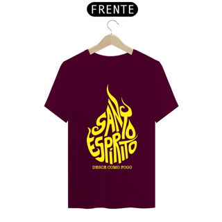 Nome do produto Camiseta masculina básica - Santo Espírito - arte amarela