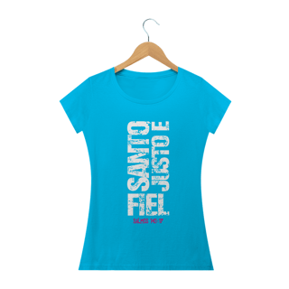 Nome do produto Camiseta feminina básica - Santo justo e fiel