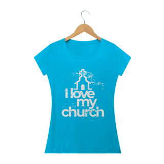 Nome do produto Camiseta feminina básica - i love my church