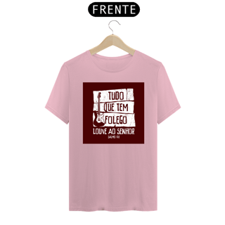 Nome do produto Camiseta masculina básica - Tudo que te folego - arte vermelha