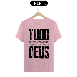 Nome do produto Camiseta masculina básica - Tudo coopera para o bem - arte preta