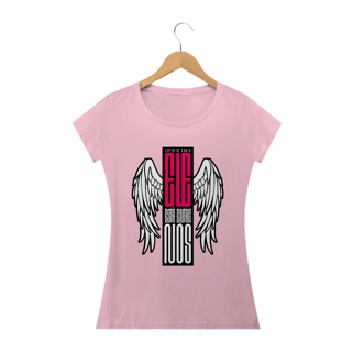 Nome do produto Camiseta feminina básica - Ele esta entre nós