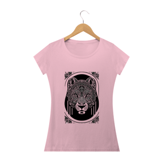 Nome do produto Uma cabeça de onça , simetria , frente frontal , preto e branco , espaço negativo , padrão grosso , belo fundo de padrão de floresta , linha fina de tinta arte estilizada , vetorial , 