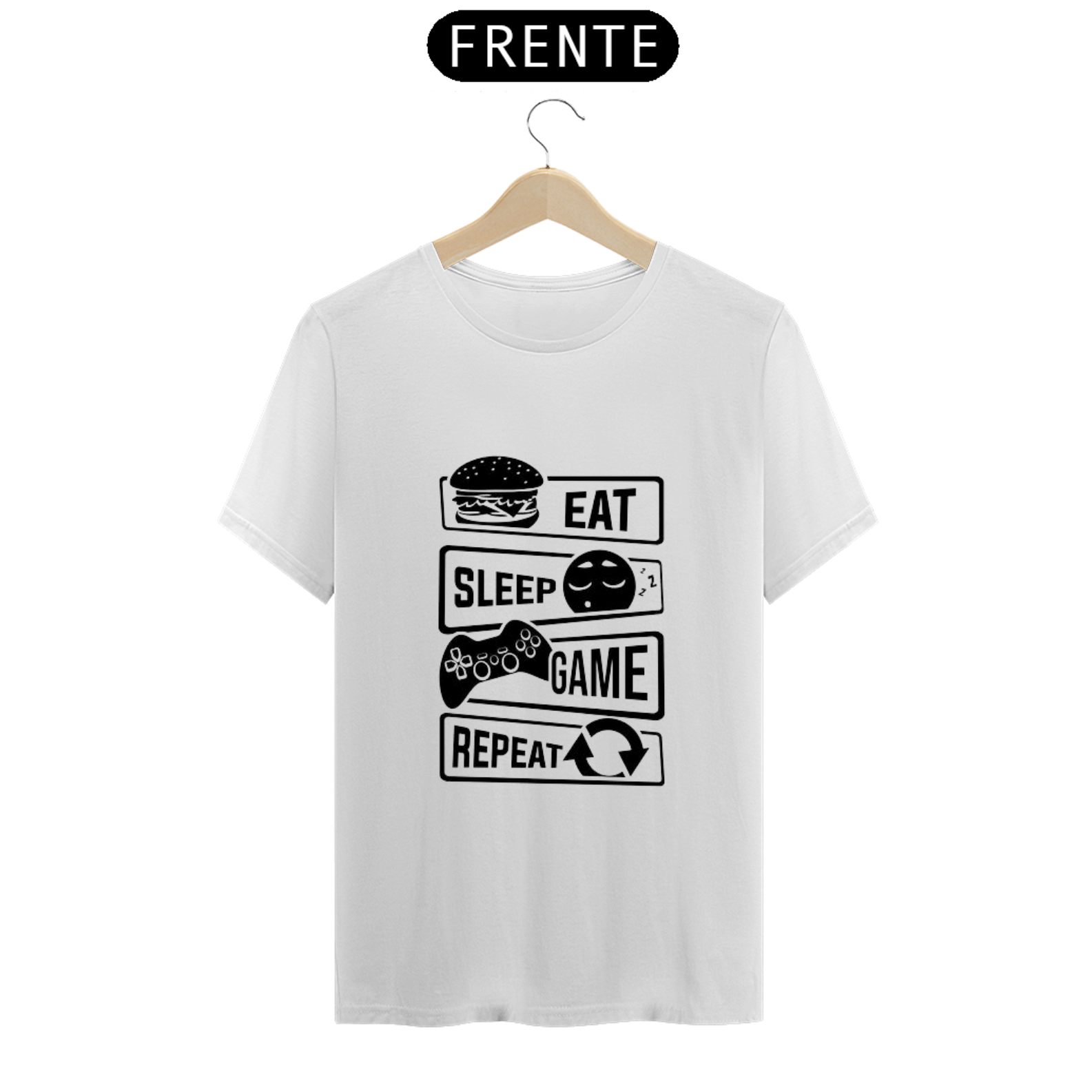 Camiseta Comer/Dormir/Jogar?Repetir