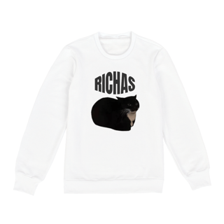 Nome do produto Camisa Moletom Manga Longa Gato Preto Richas