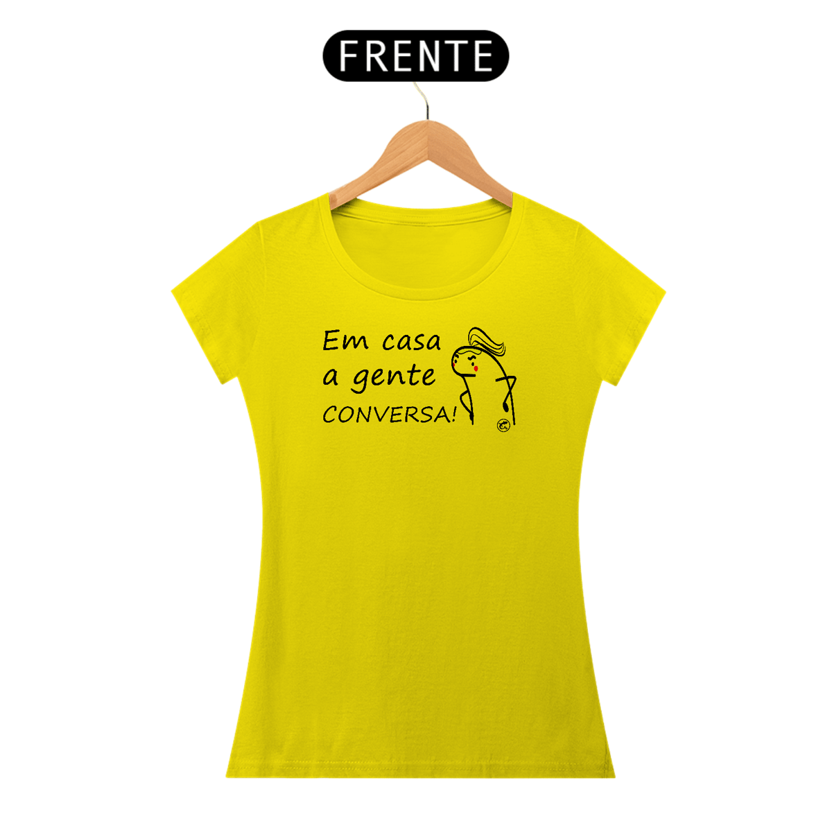 Nome do produto: Camiseta em casa a gente CONVERSA