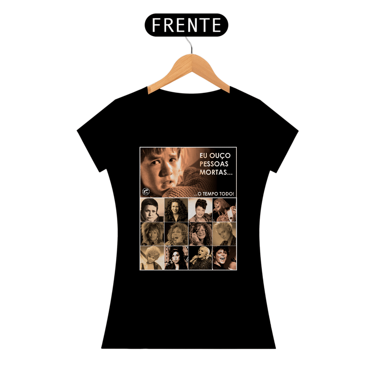 Nome do produto: Camiseta Baby Look Eu ouço pessoas mortas..Versão 19