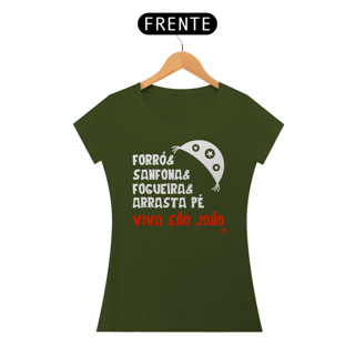 Nome do produto Camiseta de São João - Forró, Sanfona, Fogueira e Arrasta Pé