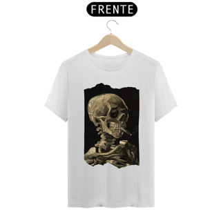 Nome do produto Camiseta Masculina -  Arte Skull of a Skeleton with Burning Cigarette de VanGogh