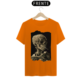 Nome do produto Camiseta Masculina -  Arte Skull of a Skeleton with Burning Cigarette de VanGogh