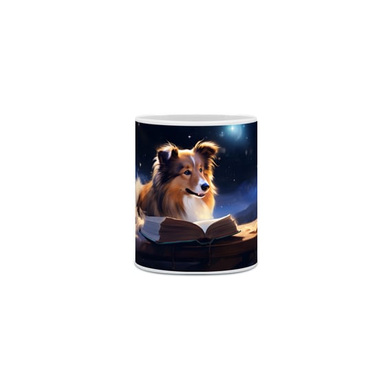 Caneca Pastor de Shetland com Arte Digital - #Autenticidade 0004