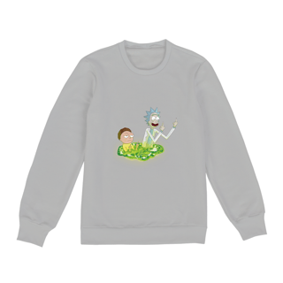 Nome do produto Moletom Fechado Uniseex - Rick and Morty - dedo do meio