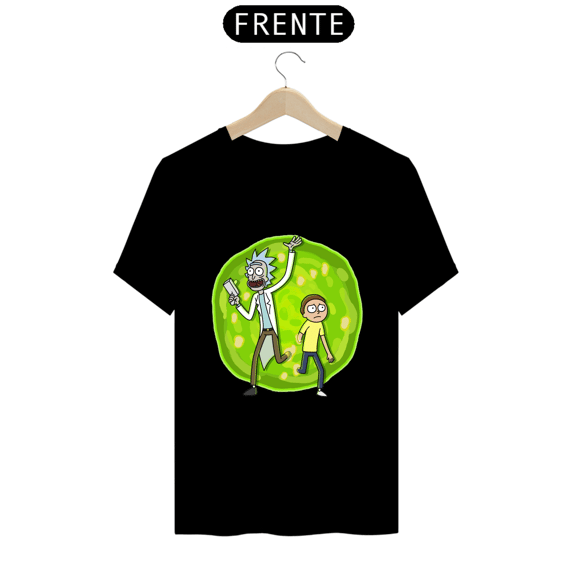T-Shirt Prime - Rick and Morty - saindo do portal