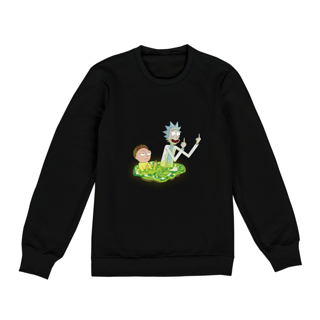 Nome do produto Moletom Fechado Uniseex - Rick and Morty - dedo do meio