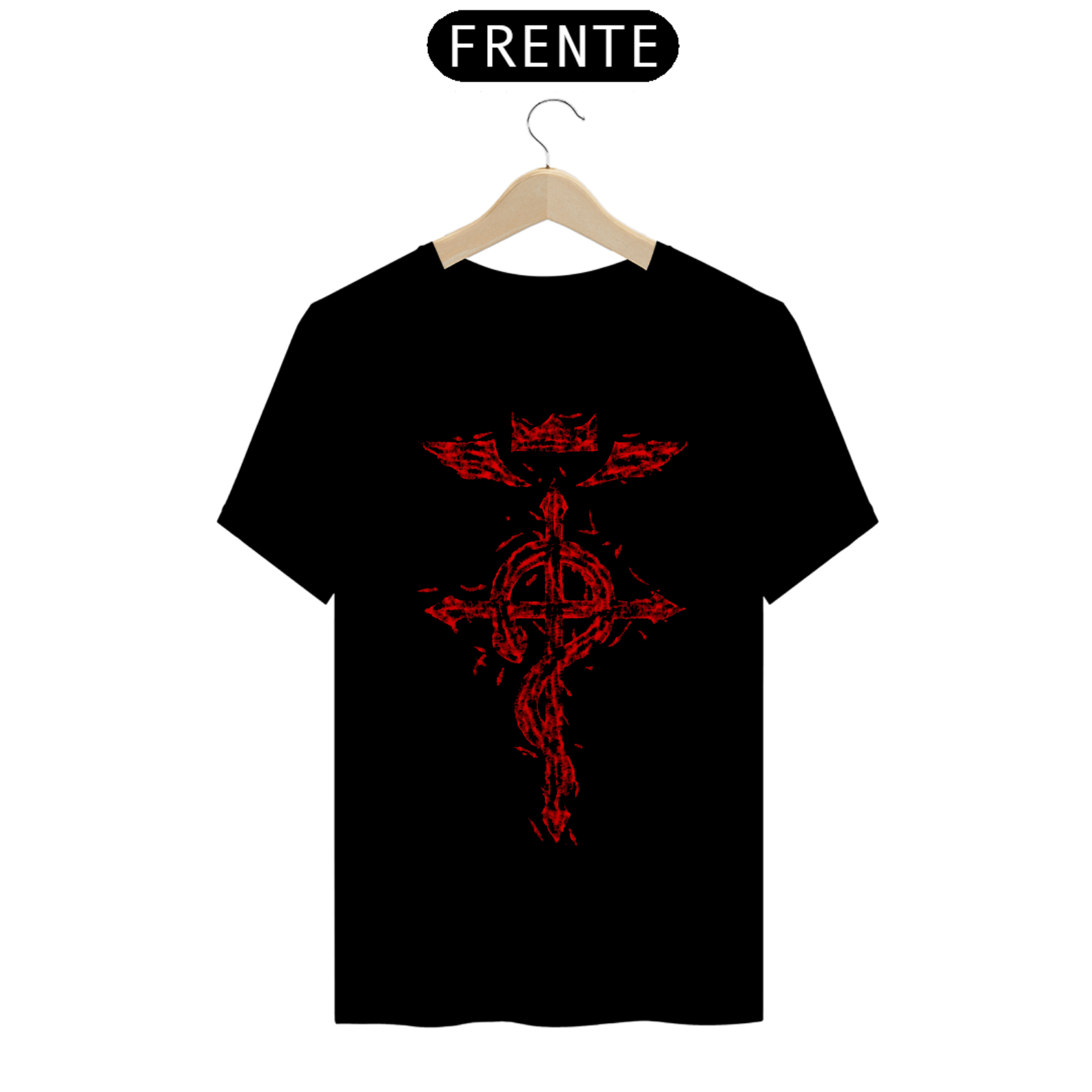 Camisa do símbolo Flamel de Fullmetal Alchemist (vermelho)