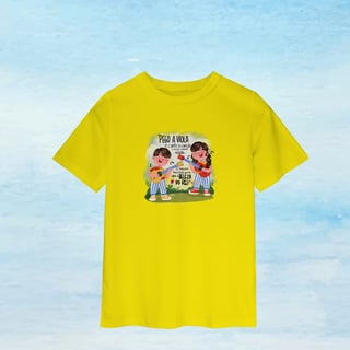Nome do produtoCamiseta Infantil “Pego a Viola” — Coleção Stênio Marcius