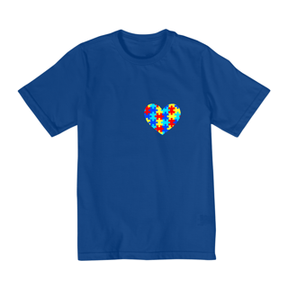 Nome do produto Camiseta Coraçao Autismo - tam. 10 a 14